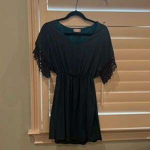 altard state short sleeve teal dress